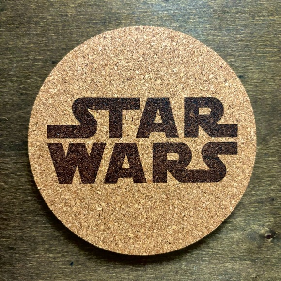Star Wars Logo Laser Engraved Cork Coaster - Picture 1 of 5